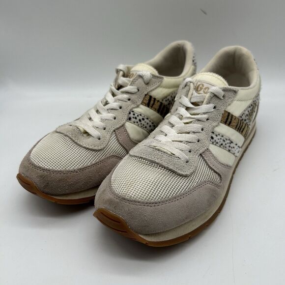 Gola Women’s Daytona Safari Sneakers Size 10 Animal Print Suede Mesh Fabric - Picture 2 of 12